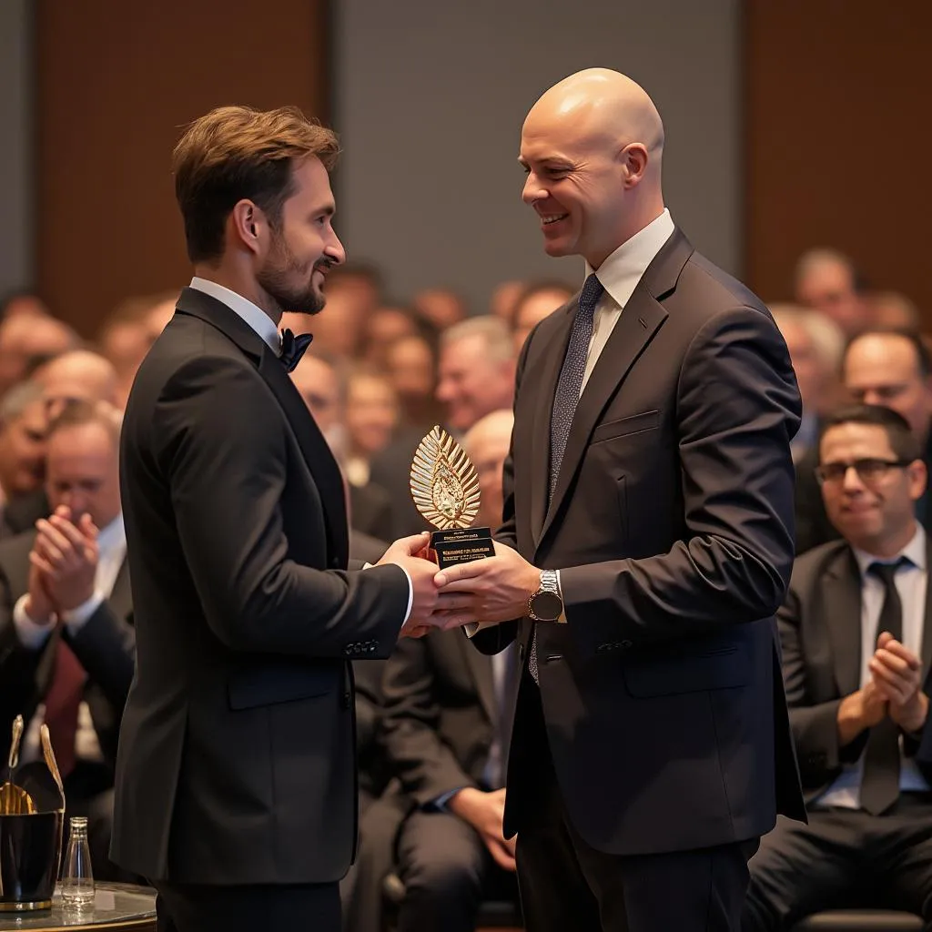 Recepción de premio a la excelencia financiera
